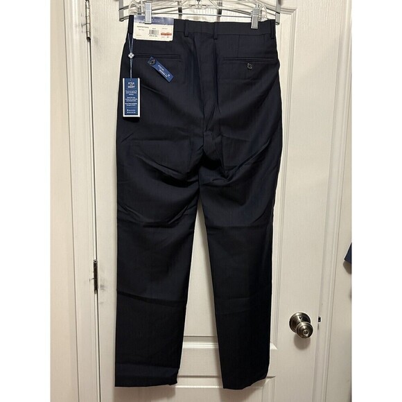 Ryan Seacrest Distinction Dress Pants Men’s 30 X 32 Blue Wool $175 New Classic - Picture 2 of 15